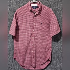 Ralph Lauren Button Up Shirt Red Plaid Size Small